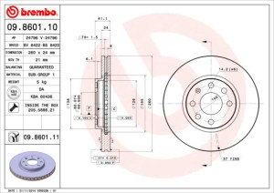 Tarcza hamulcowa BREMBO 09.8601.10 569000