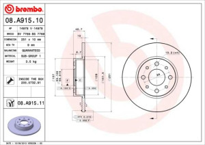 Tarcza hamulcowa BREMBO 08A91510 51805559