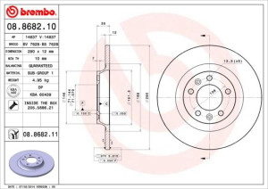 Tarcza hamulcowa BREMBO 08.8682.10 4246P9