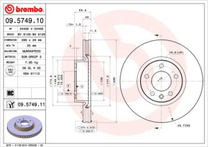 Tarcza hamulcowa BREMBO 09.5749.10 569044