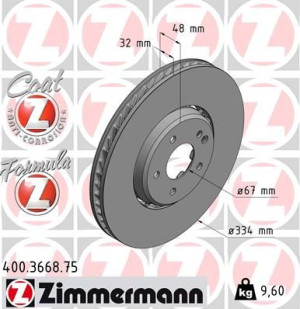 Tarcza hamulcowa ZIMMERMANN 400.3668.75 2104211812