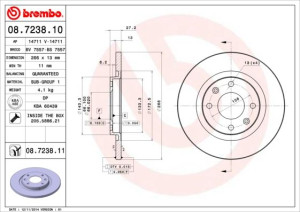 Tarcza hamulcowa BREMBO 08.7238.10 4246R2