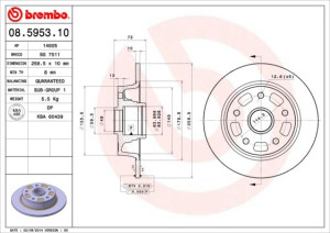 Tarcza hamulcowa BREMBO 08.5953.10 G31126251A