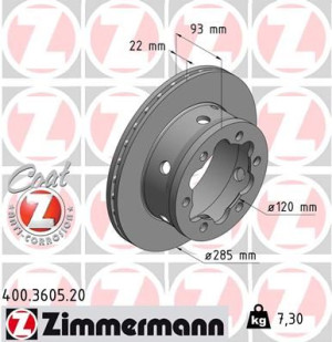 Tarcza hamulcowa ZIMMERMANN 400.3605.20 9044230312