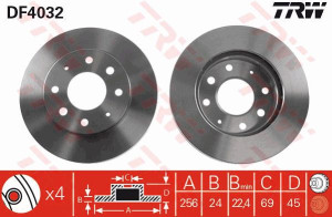 Tarcza hamulcowa TRW DF4032 MB668886