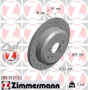 Tarcza hamulcowa ZIMMERMANN 285.3521.52 584113J500