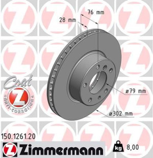 Tarcza hamulcowa ZIMMERMANN 150.1261.20 34111159896