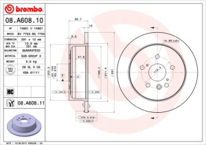 Tarcza hamulcowa BREMBO 08.A608.11 4243128090