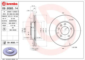 Tarcza hamulcowa BREMBO 09.9585.11 GF3Y3325X