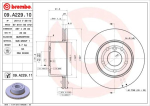 Tarcza hamulcowa BREMBO 09.A229.10 SDB000380