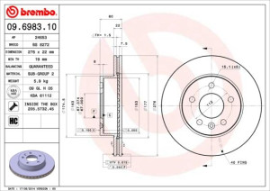 Tarcza hamulcowa BREMBO 09.6983.10 6384210112