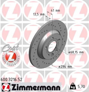 Tarcza hamulcowa ZIMMERMANN 600.3216.52 7D0615601C