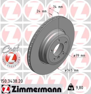 Tarcza hamulcowa ZIMMERMANN 150.3438.20 34216765889
