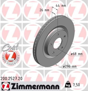 Tarcza hamulcowa ZIMMERMANN 200.2527.20 402061KC3A