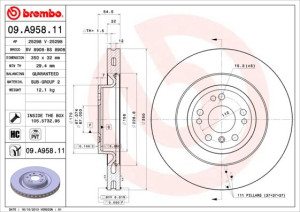 Tarcza hamulcowa BREMBO 09.A958.11 1664210712