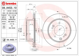 Tarcza hamulcowa BREMBO 09A45311 5,84E+305