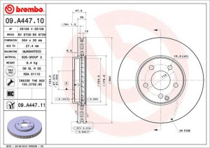 Tarcza hamulcowa BREMBO 09.A447.11 2114211212