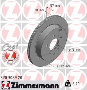 Tarcza hamulcowa ZIMMERMANN 370.3089.20 L20626251