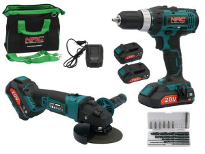 Wkrętarka + Szlifierka Akumulatorowa Nac Cdb-age-li-20 2 Akumulatory 20 V