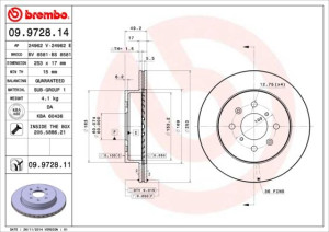 Tarcza hamulcowa BREMBO 09.9728.14 4706749