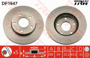 Tarcza hamulcowa TRW DF1647 5027462