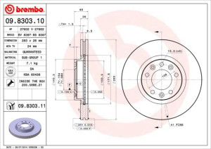 Tarcza hamulcowa BREMBO 09.8303.10 4246V4