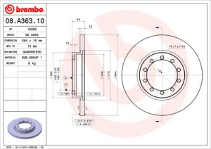 Tarcza hamulcowa BREMBO 08A36310 1488311