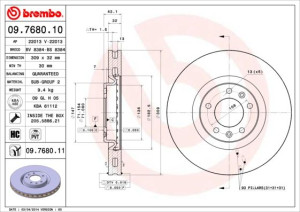 Tarcza hamulcowa BREMBO 09.7680.11 4246V5