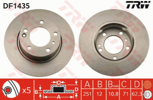 Tarcza hamulcowa TRW DF1435 95661796