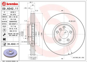 Tarcza hamulcowa BREMBO 09A54211 34116756847