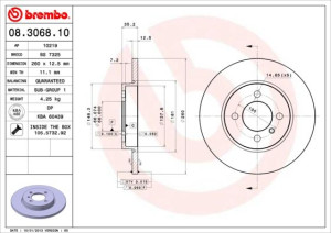 Tarcza hamulcowa BREMBO 08.3068.10 34111154747