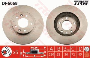 Tarcza hamulcowa TRW DF6068 N12Y3325X