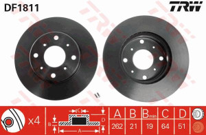 Tarcza hamulcowa TRW DF1811 GBD90801