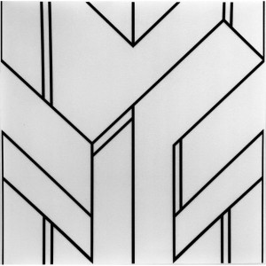 Panel Ścienny Sufitowy Geometryczny Biel Czerń Gl7