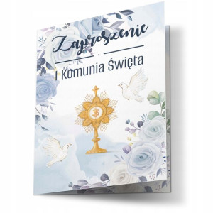 Zaproszenie Komunia Święta+koperta Prostokąt Y7