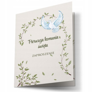 Zaproszenie Komunia Święta+koperta Prostokąt Y7