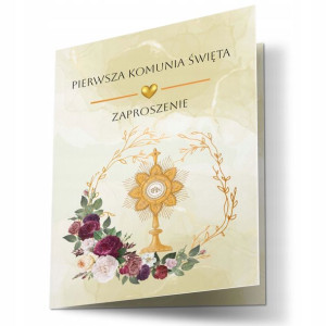 Zaproszenie Komunia Święta+koperta Prostokąt Y7