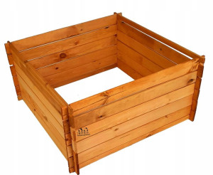 Kompostownik Ogrodowy Lite Drewno 95x95x46 Zbiornik Na Odpady KOM1 B