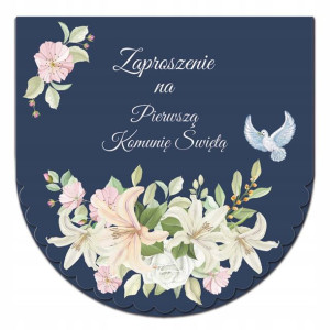Zaproszenie Komunia Święta+koperta Falbana Y7