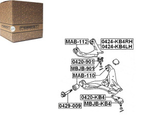 Tuleja Wahacza Mitsubishi Przód L200 Kb4t 4wd 2005