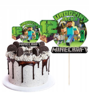 Topper Urodzinowy Minecraft Creeper Z Imieniem Y4