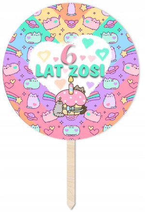 Topper Urodzinowy Pusheen Cat Imię Prezent Y4