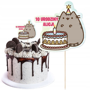 Topper Urodzinowy Pusheen Cat Z Imieniem Y4