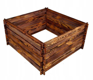 Kompostownik Z Drewna Na Działkę 400 L Opalany Odporny 95x95x46 KOM1 OPAL