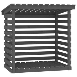 Stojak na drewno, szary, 108x73x108 cm, lite drewno sosnowe