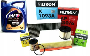 5w30 Olej Elf + Zestaw Filtrów Citroen C4 I 2.0hdi