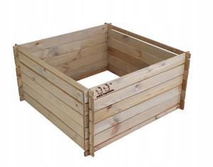 Duży Kompostownik Drewniany Pojemny 400L 95x95x46 Zbiornik Odpady KOM1 SN