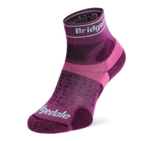 Skarpety damskie sportowe BRIDGEDALE Ultralight Merino 3/4 - damson 35-37