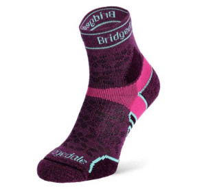 Skarpety damskie sportowe BRIDGEDALE Light  Merino Sport 3/4 damson 41-43