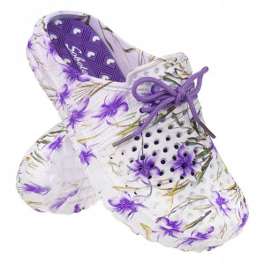 Chodaki damskie kroksy ogrodowe piankowe lekkie Lace fioletowe 37